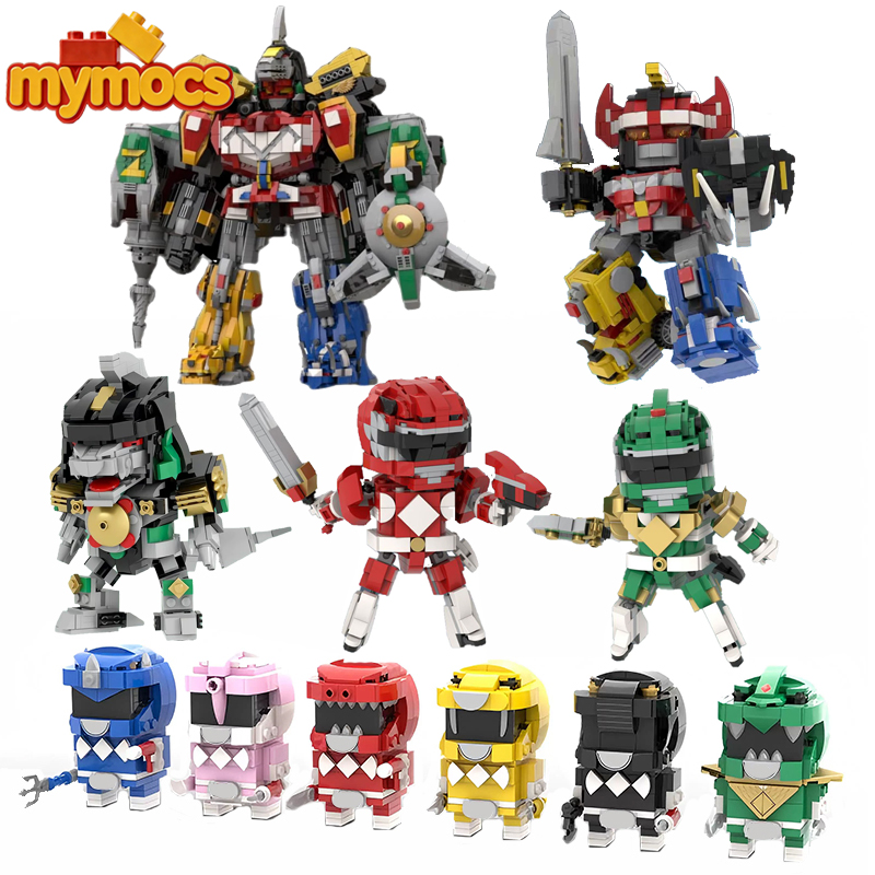 Model Kit Power Rangers - Figur Aksi Film Mymocs Kyoryu, Tim